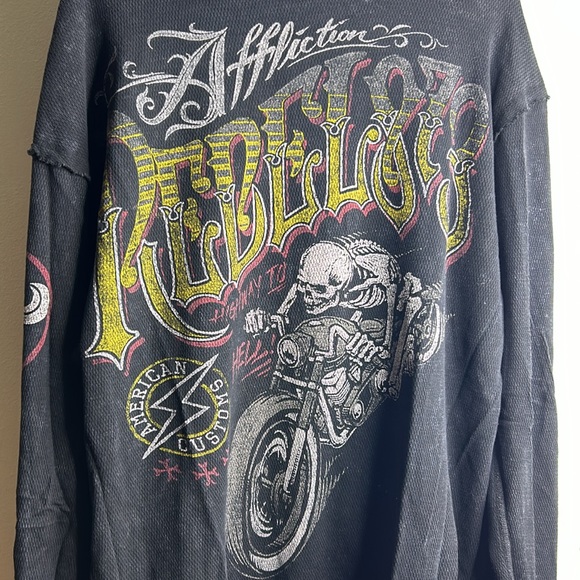 Mens Affliction Reversible Full Zip Hoodie - Picture 9 of 11